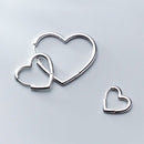 Brincos Argola Coração - Prata 925